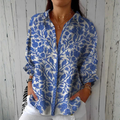 Women's Floral Print Long Sleeve Blouse - Multicolour