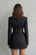 Lace Corset Silhouette Blazer Dress