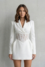 Lace Corset Silhouette Blazer Dress