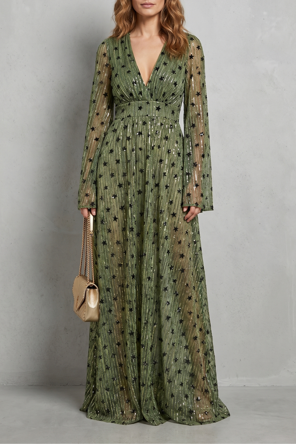 Shimmering Bohemian Elegance Maxi Dress