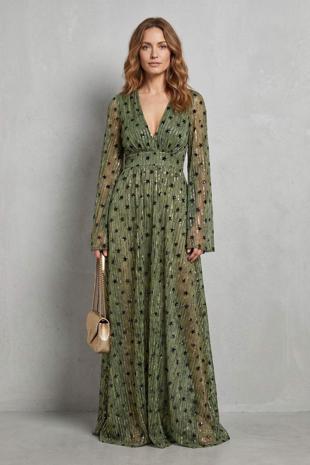 Shimmering Bohemian Elegance Maxi Dress