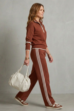 Sporty Contrast Trim Lounge Set