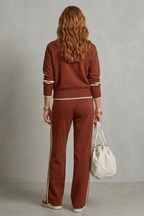 Sporty Contrast Trim Lounge Set