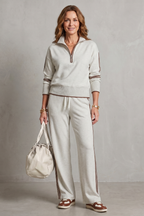 Sporty Contrast Trim Lounge Set
