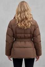 Valmira – Oversized collar – Belted puffer coat