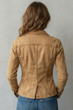 Sculpted Silhouette Denim Blazer