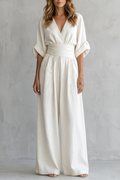 Valoria – Draped waist elegance – Wide-leg jumpsuit