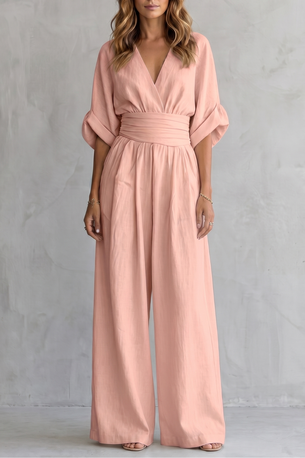 Draped waist elegance | Wide-leg jumpsuit
