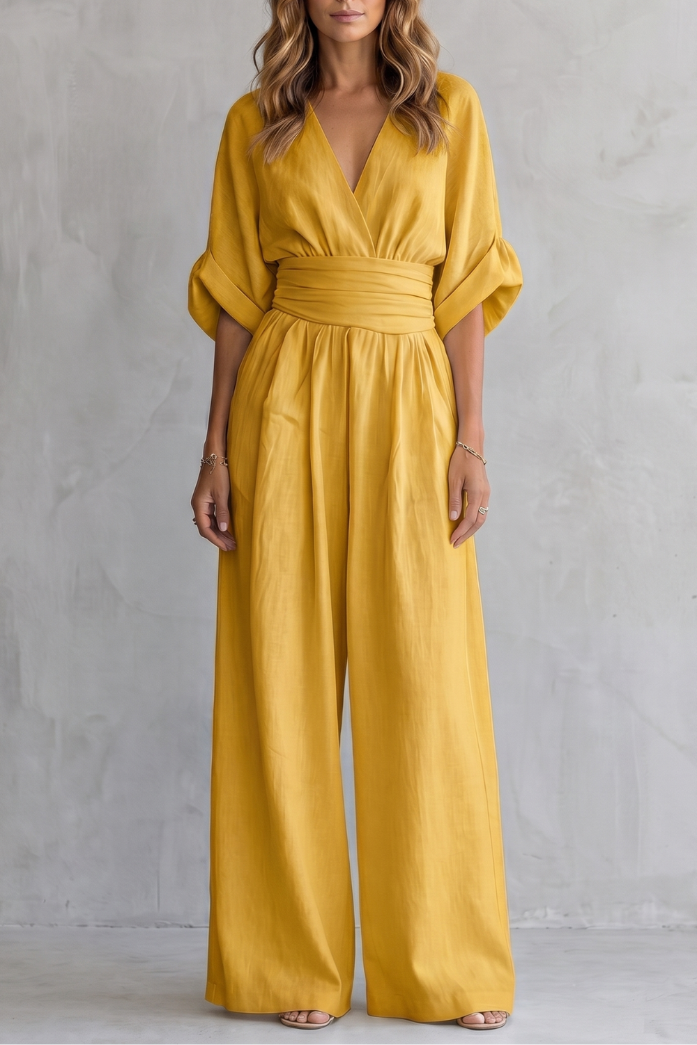 Draped waist elegance | Wide-leg jumpsuit