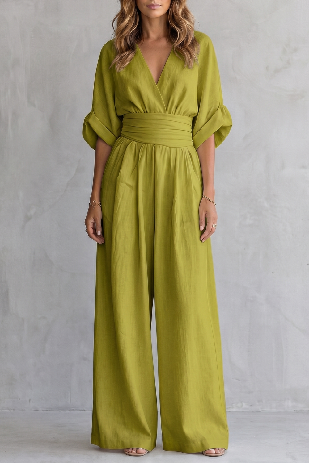 Draped waist elegance | Wide-leg jumpsuit