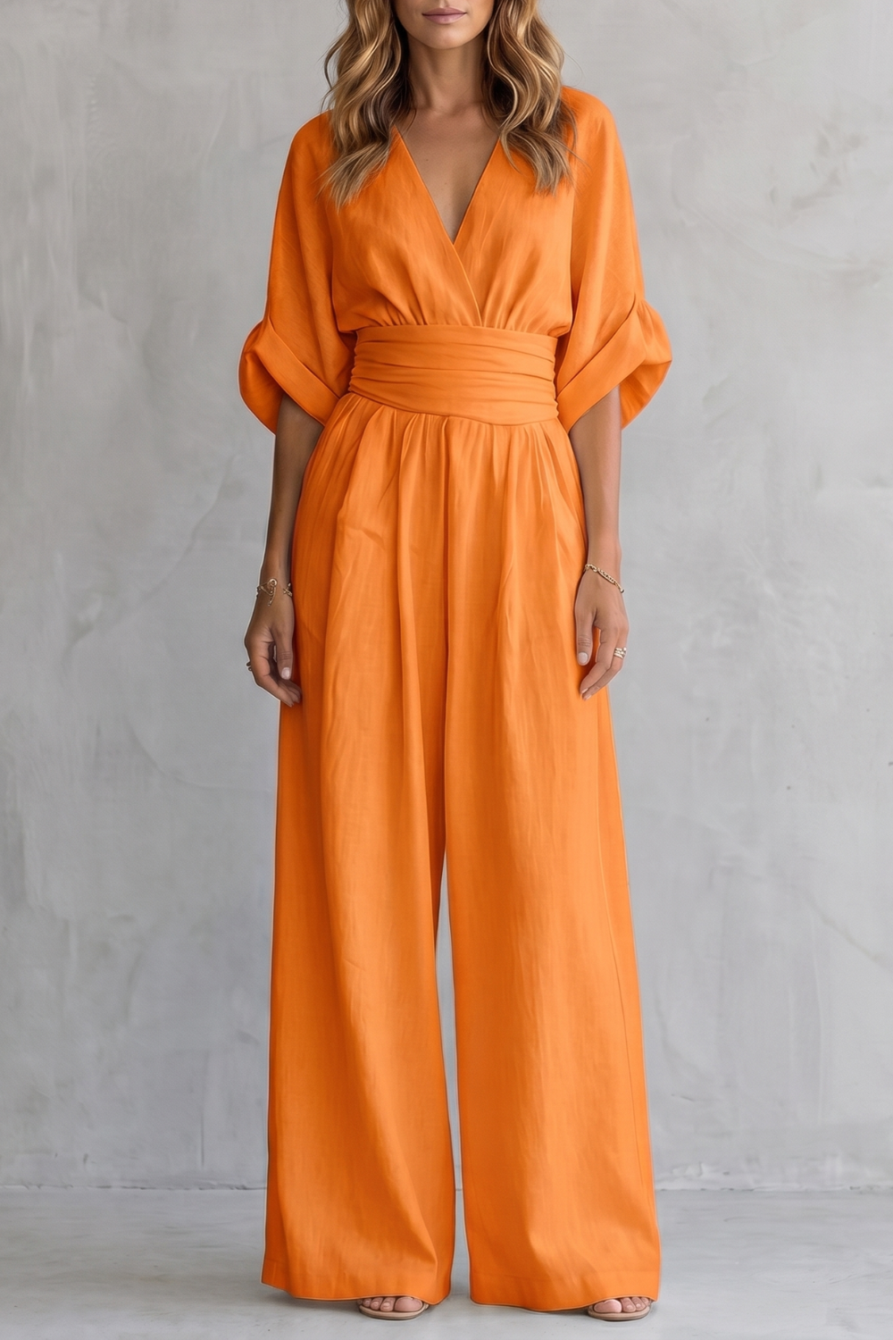 Draped waist elegance | Wide-leg jumpsuit