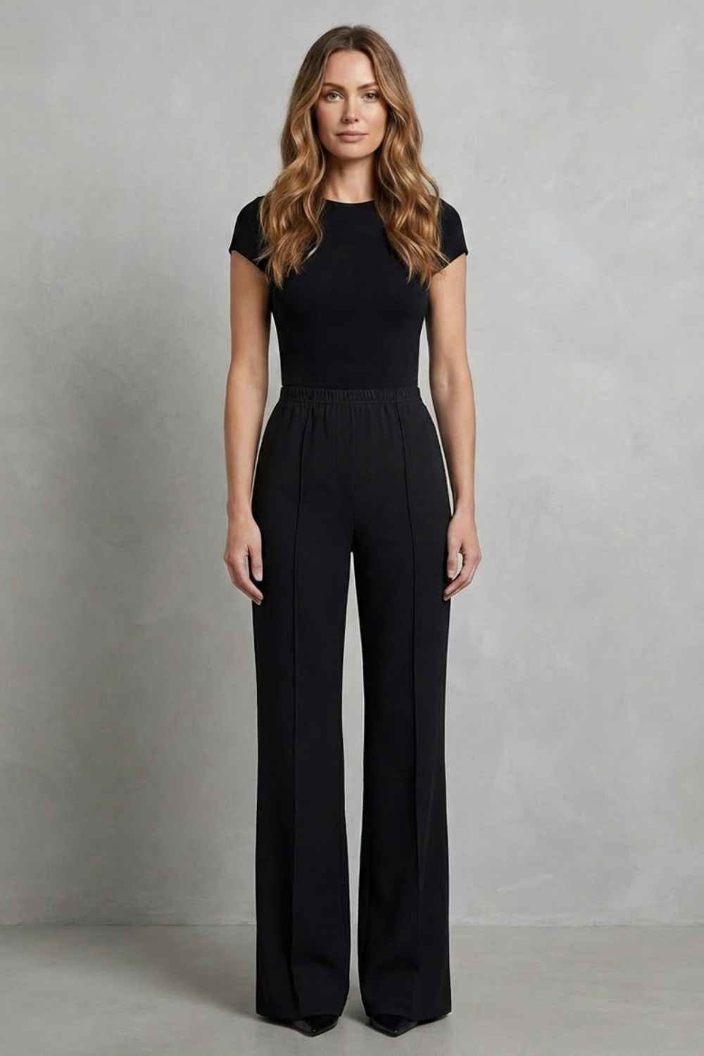 Streamlined Silhouette High-waist Wide-leg Trousers