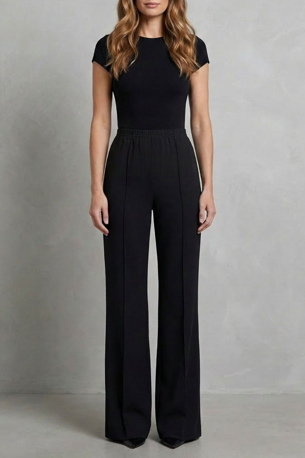 Streamlined Silhouette High-waist Wide-leg Trousers