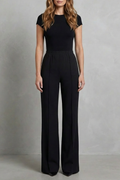 Streamlined Silhouette High-waist Wide-leg Trousers