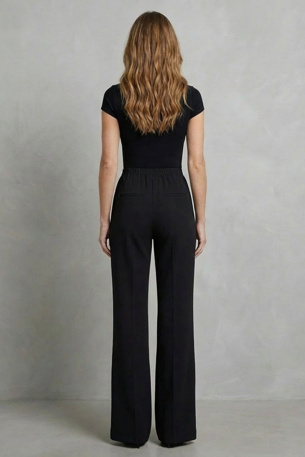 Streamlined Silhouette High-waist Wide-leg Trousers