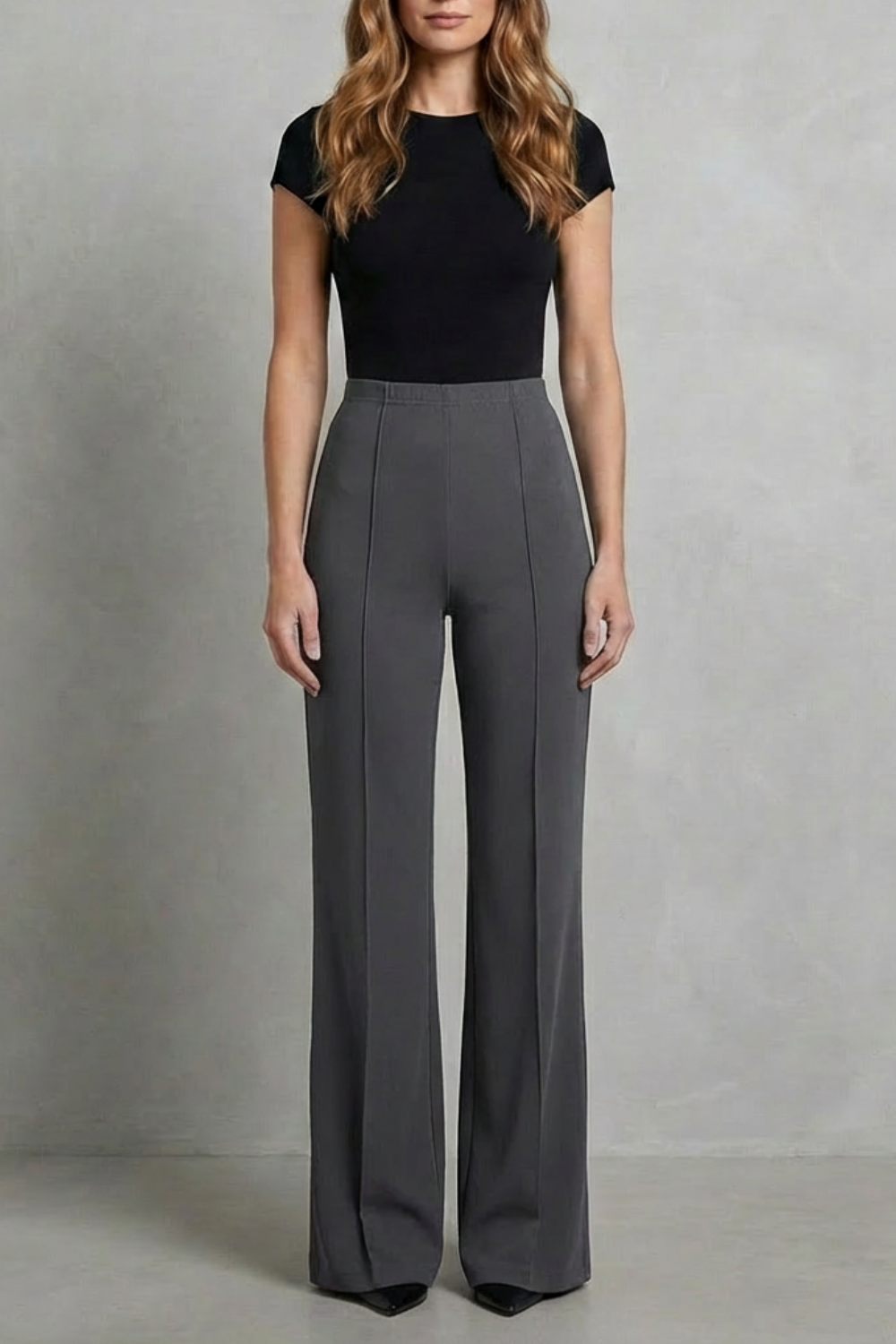 Streamlined Silhouette High-waist Wide-leg Trousers