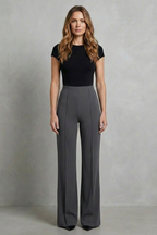 Streamlined Silhouette High-waist Wide-leg Trousers
