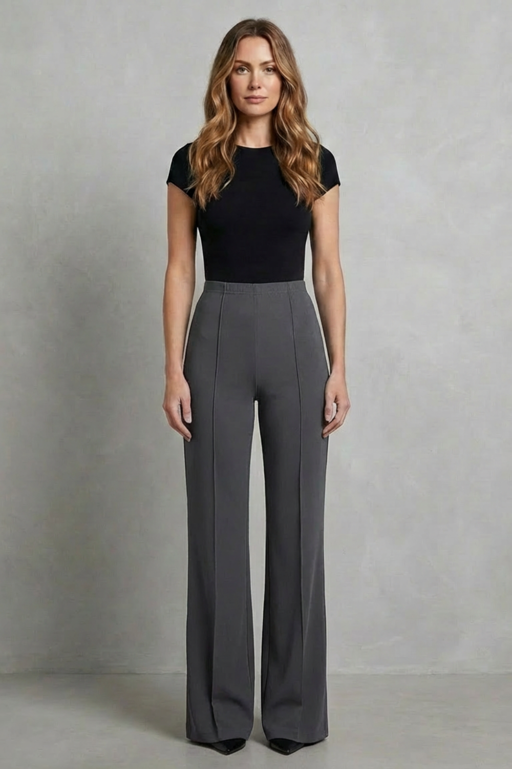 Streamlined Silhouette High-waist Wide-leg Trousers