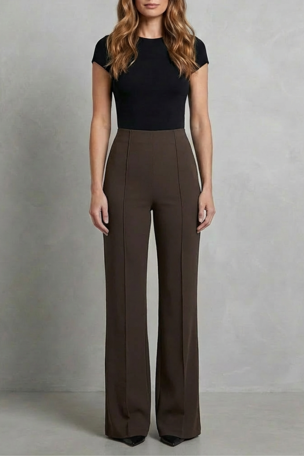 Streamlined Silhouette High-waist Wide-leg Trousers