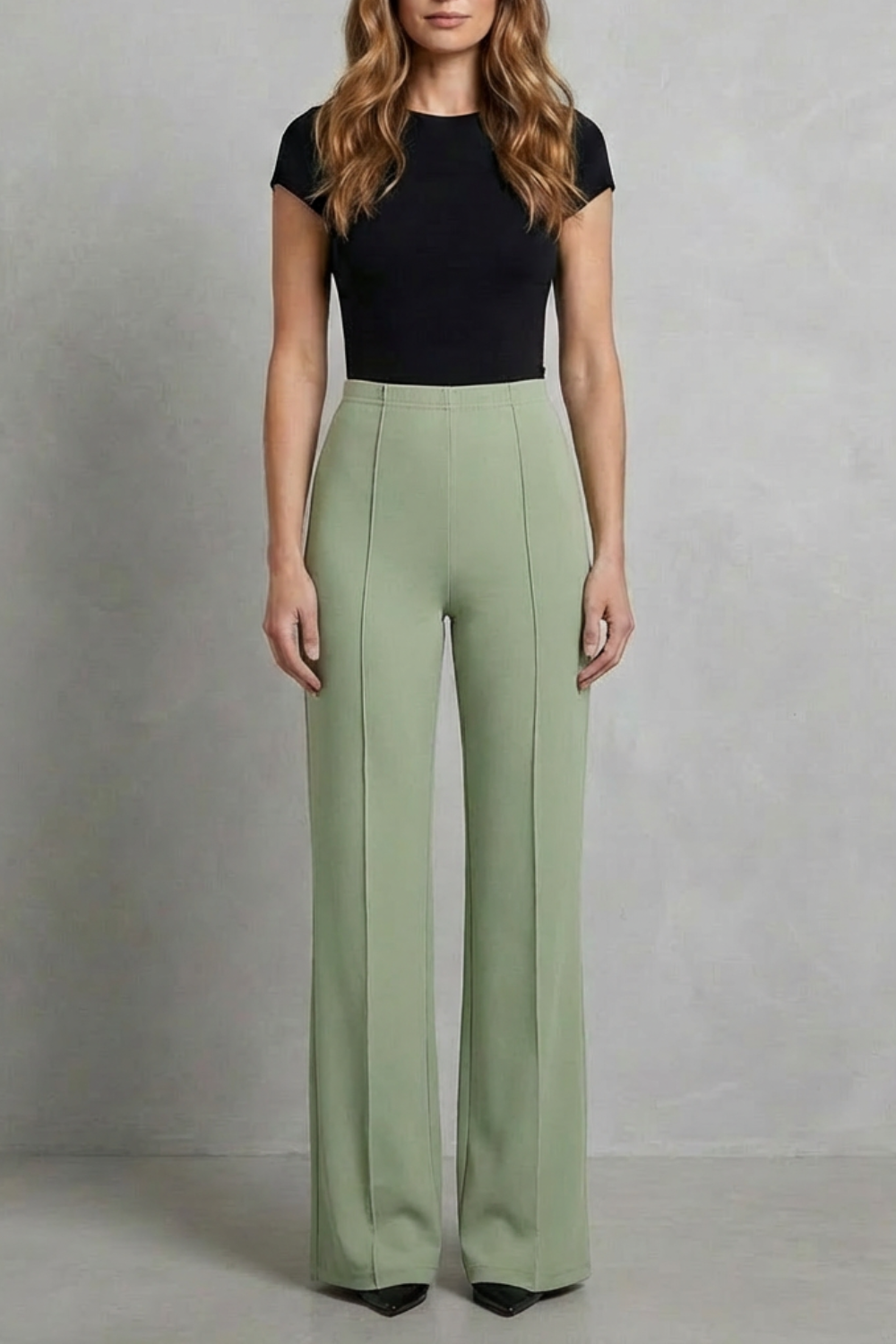 Streamlined Silhouette High-waist Wide-leg Trousers