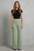 Streamlined Silhouette High-waist Wide-leg Trousers