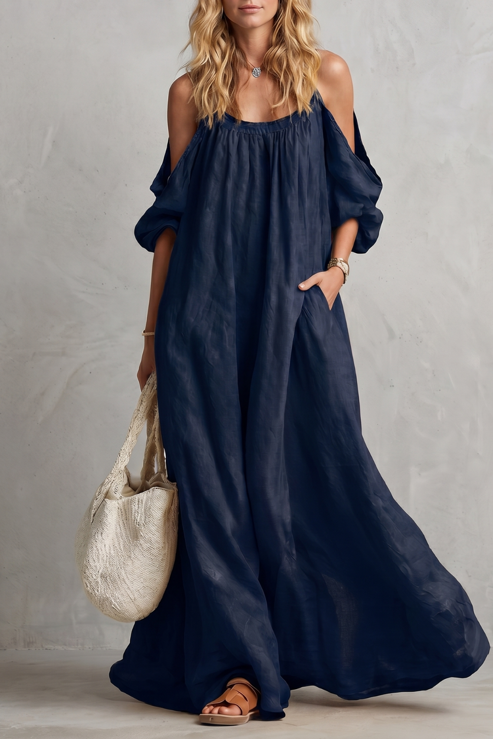 Flowing Bohemian Silhouette Maxi Dress