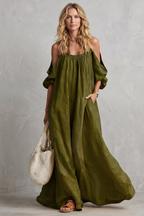 Flowing Bohemian Silhouette Maxi Dress