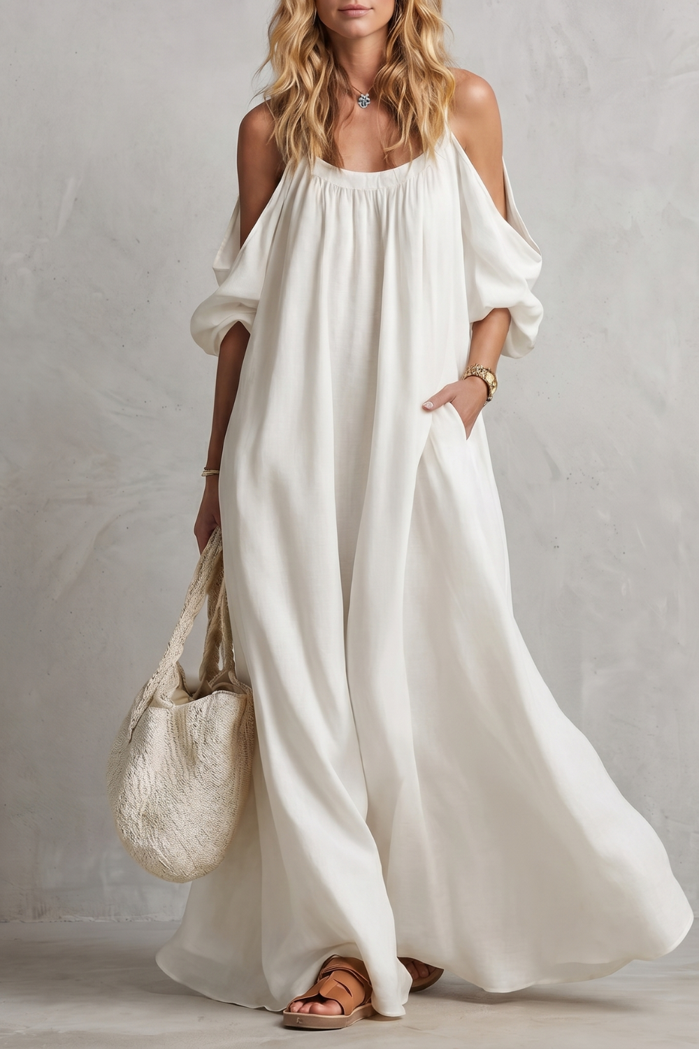 Flowing Bohemian Silhouette Maxi Dress