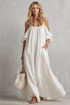 Flowing Bohemian Silhouette Maxi Dress