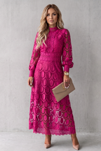 Intricate Lace Elegance Midi Dress