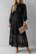 Intricate Lace Elegance Midi Dress