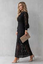 Intricate Lace Elegance Midi Dress