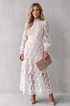 Intricate Lace Elegance Midi Dress