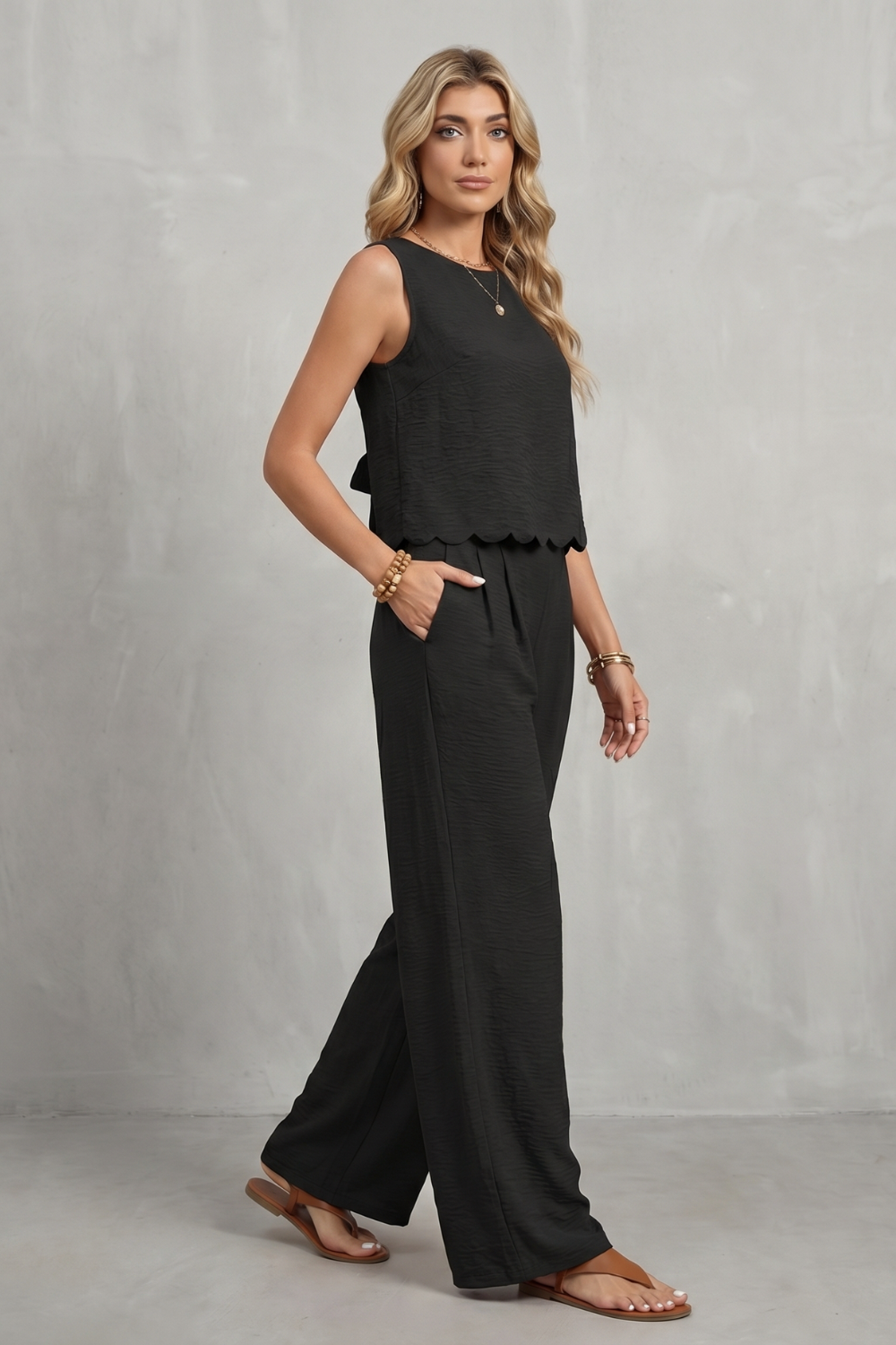 Open-back Bow Detail Two Piece Set