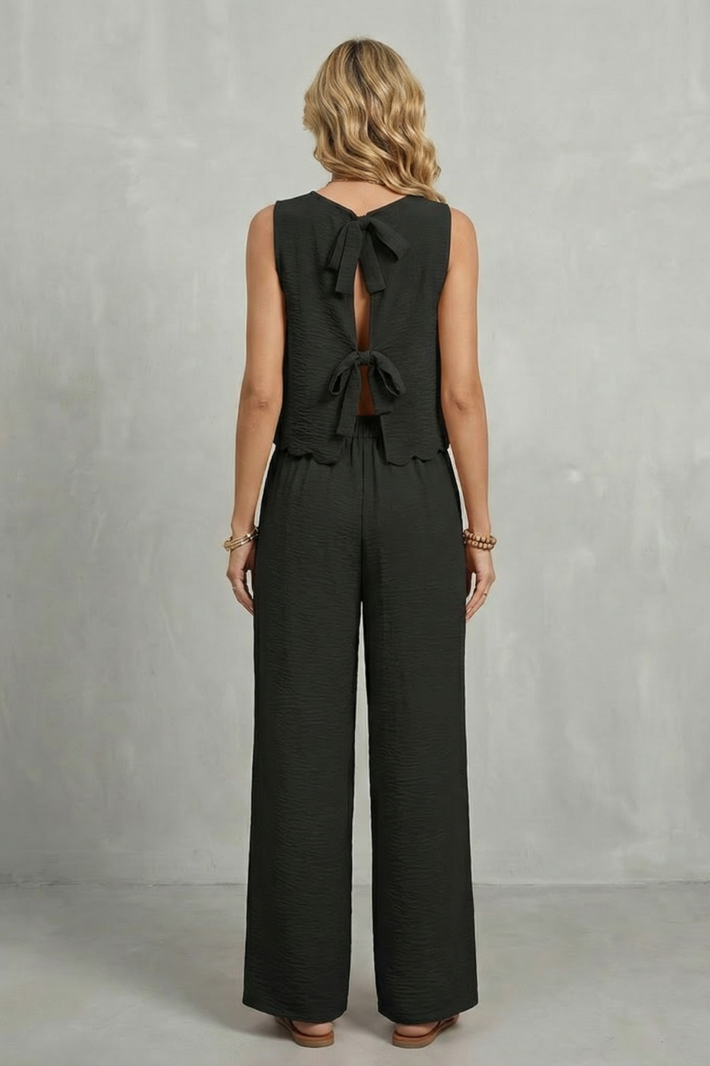 Open-back Bow Detail Two Piece Set