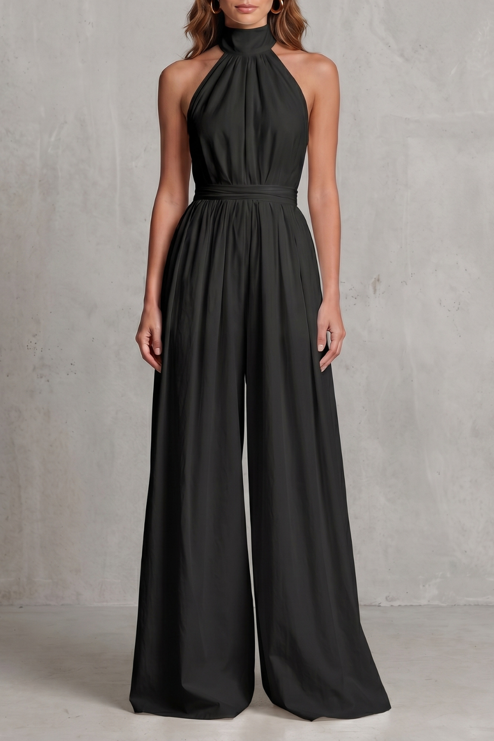 Elegant draped silhouette | Halter-neck jumpsuit