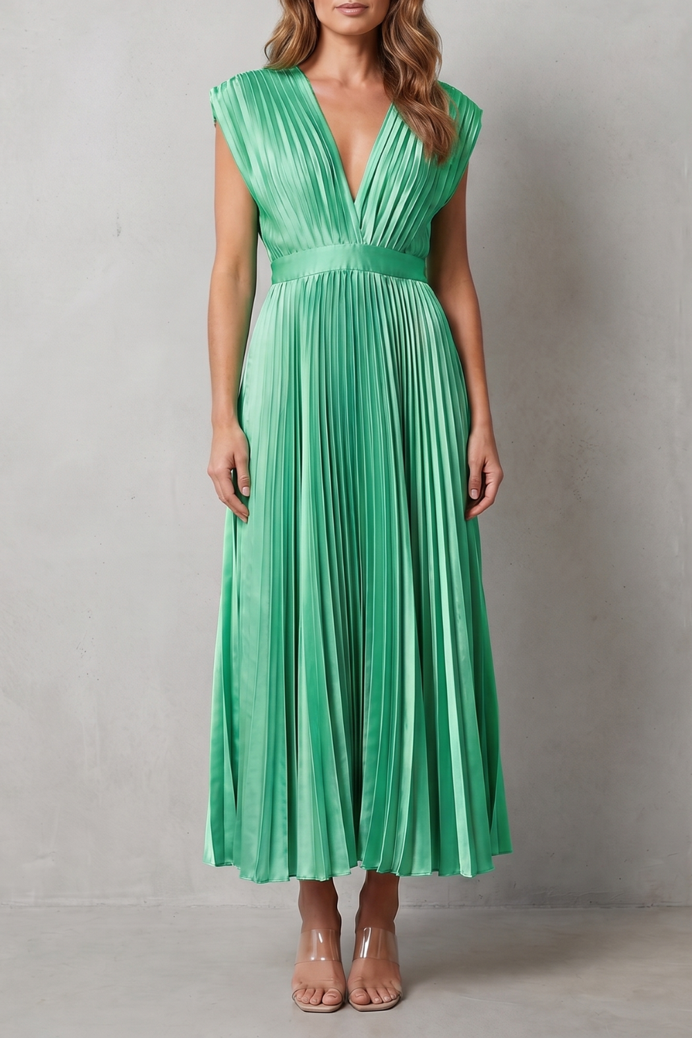 Flowing Pleated Elegance Midi Dress