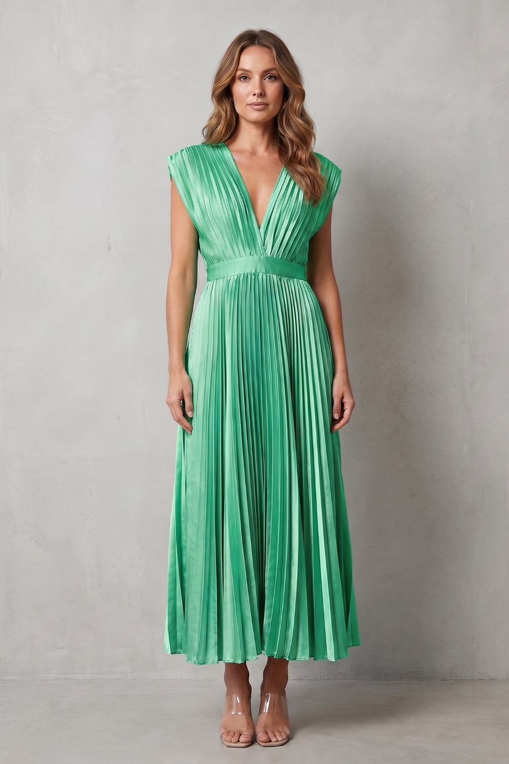 Flowing Pleated Elegance Midi Dress