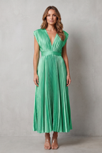 Flowing Pleated Elegance Midi Dress