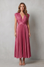 Flowing Pleated Elegance Midi Dress