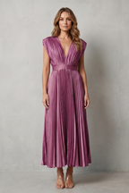 Flowing Pleated Elegance Midi Dress