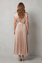 Flowing Pleated Elegance Midi Dress
