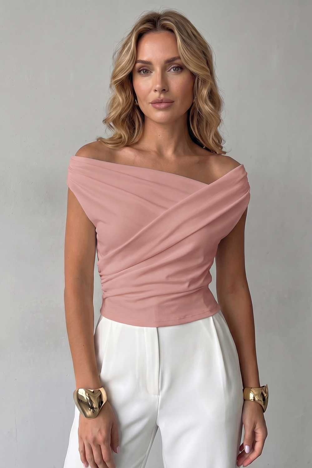 Asymmetric Draped Silhouette One Shoulder Top