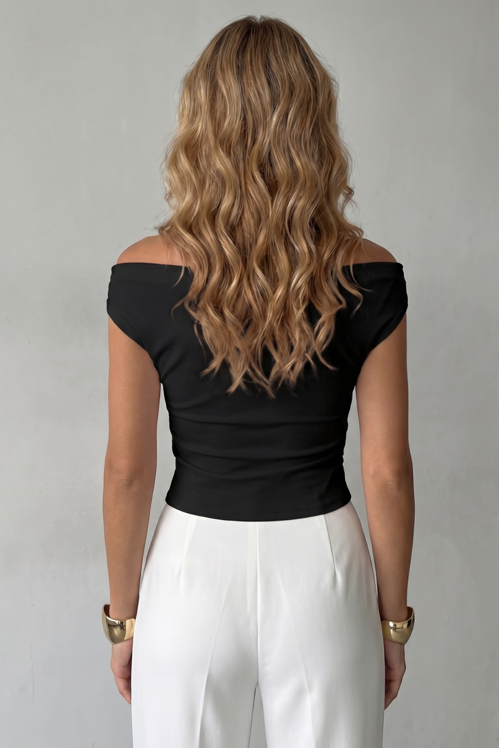 Asymmetric Draped Silhouette One Shoulder Top