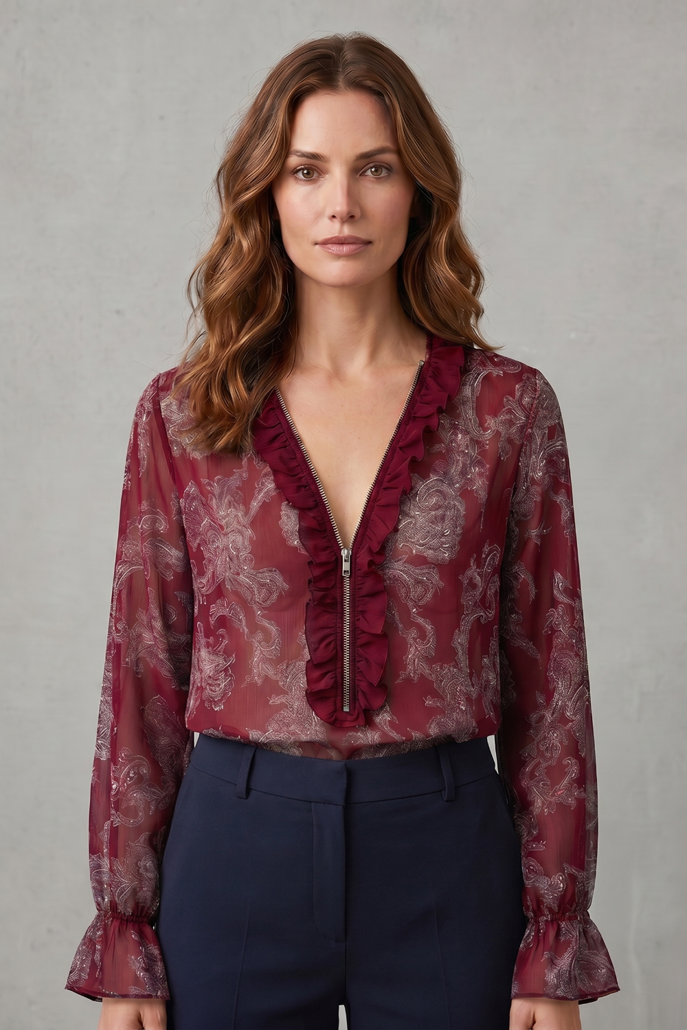 Paisley Romance Allure Chiffon Blouse