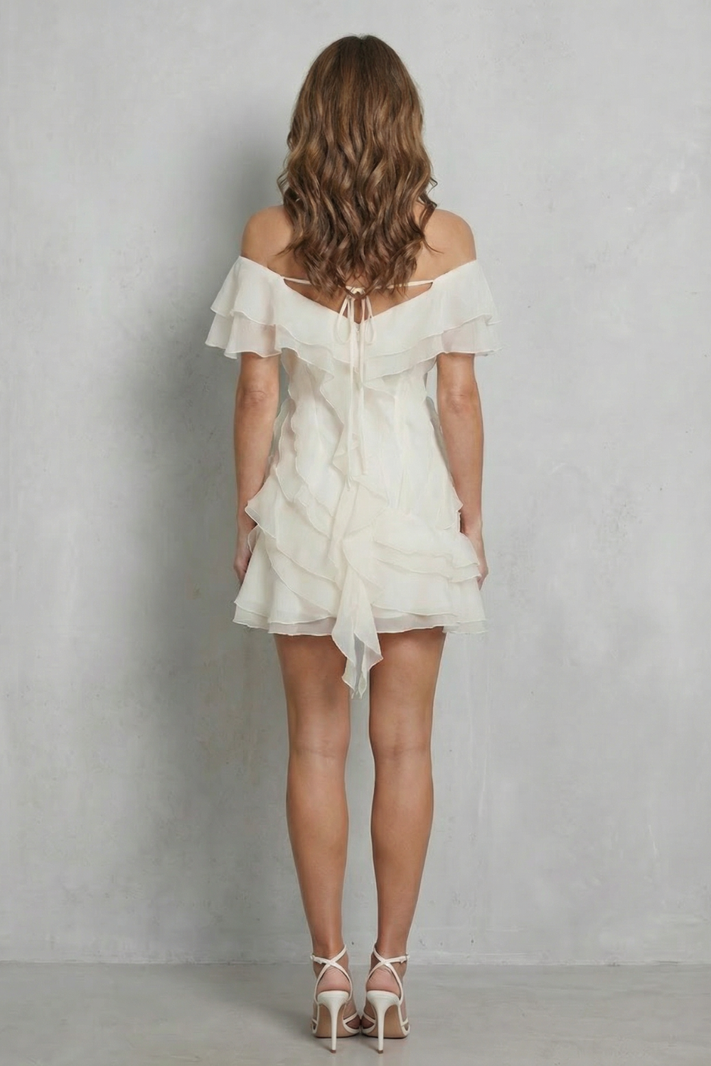 Ruffled Off-shoulder Charm Mini Dress