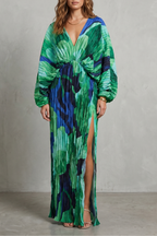 Pleated Kimono Allure Maxi Dress
