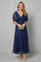 Draped Floral Flow Maxi Dress