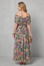 Draped Floral Flow Maxi Dress