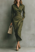 Draped Waist Refinement Maxi Dress